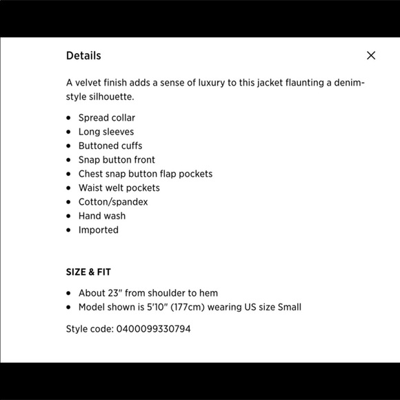 Hudson Trucker Jacket Velvet finish Maroon Small - Picture 6 of 8